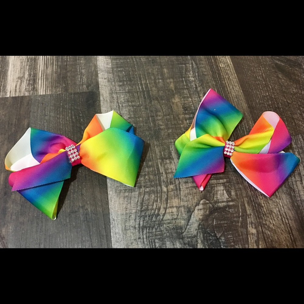 Big Bow Hair Clips, Rainbow Hair Bows, Hair Bows